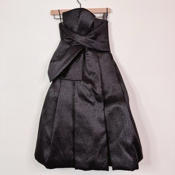 DSquared2 Strapless Bow Detail Dress Black Italy Size 36 US 0 Little Black Dress - Picture 1 of 12